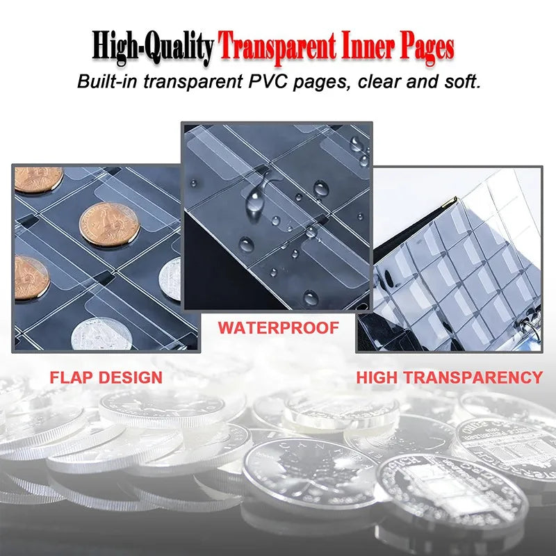 480/120 Coins Storage Book Commemorative Coin Collection Album Holders Collection Volume Folder Hold Multi-Color Empty Coin