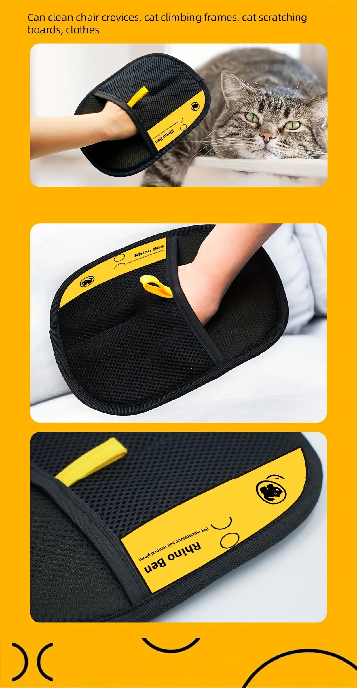 Pet Electrostatic Hair Removal Gloves Are Essential Tools for Grooming and Caring for Cat and Dog Hair Hair Removal Clothes Sofa