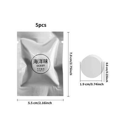 5PCS Car Air Outlet Aromatherapy Tablets Air Outlet Supplement Tablets Small Fan Pe Solid Fragrance Tablets