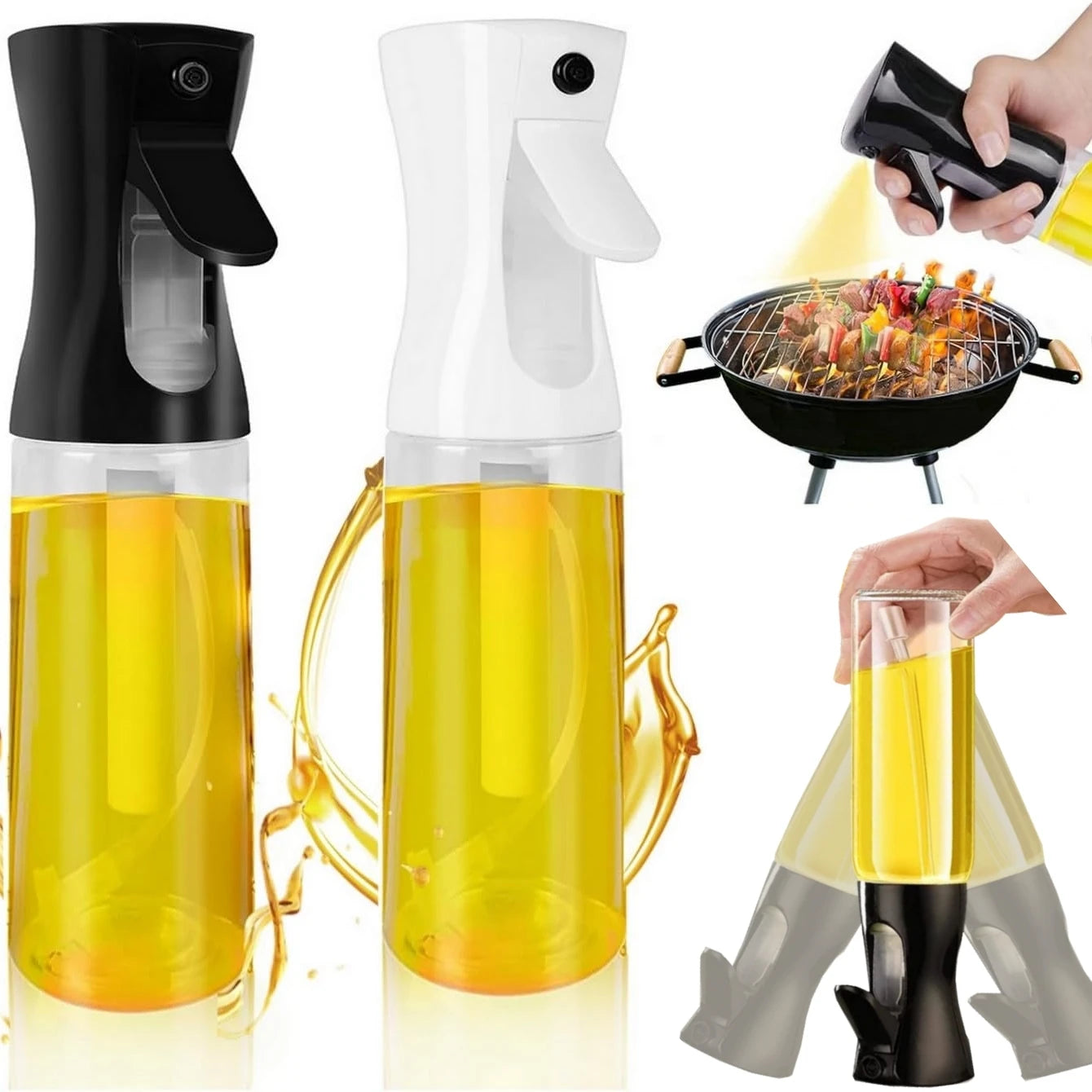 500/300/200ml Oil Sprayer for Cooking Air Fryer Oil Spray Bottle Mister for Kitchen Baking Olive Salad Refillable Oil Dispenser