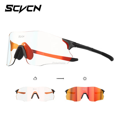 SCVCN Photochromic Cycling Glasses Man Bicycle Eyewear Cycling Running Women Bike UV400 Goggles Outdoor Sports Sunglasses