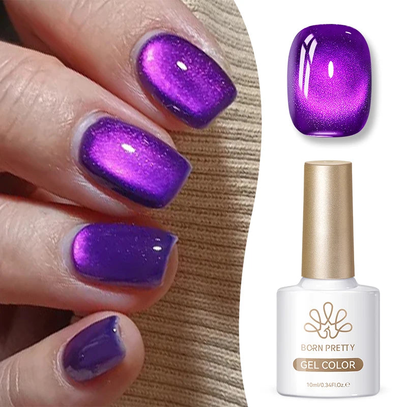 BORN PRETTY 10ml Brown Purple Black Red Cat Magnetic Gel Polish Manicure Soak Off UV Gel Nail Art Varnish Autunm Winter Nails