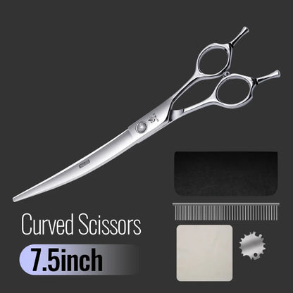 Fenice 6//6.5/7/7.5 Inch Professional Pet Dogs Grooming Scissors Set Straight&Curved &Thinner&Chunker Shear Scissors