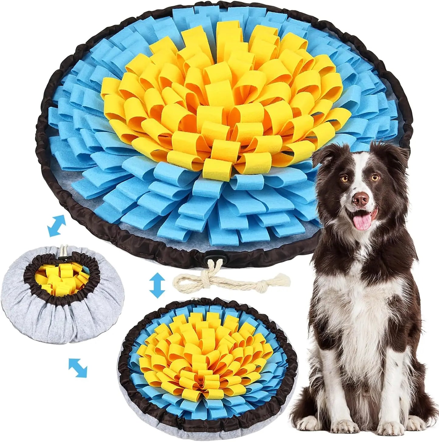 Pet Snuffle Mat for Dogs, Interactive Feed Game for Boredom, Encourages Natural Foraging Skills for Cats Dogs Bowl Travel Use