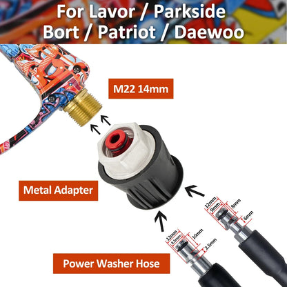 Pressure Washer Water Gun Kit for Car Cleaning Hose Connector For Karcher Nilfisk Parkside Bosch Quick Connector Nozzles