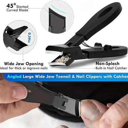 Professional Heavy-Duty Toenail Clipper Set for Ingrown & Thick Toenails,Smooth Feet with Stainless Steel Foot Care Tools