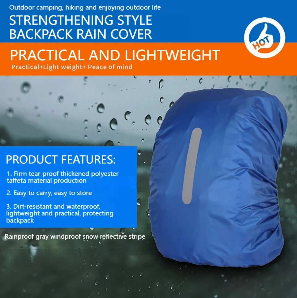 KoKossi 1Pcs 25-60L Mountaineering Backpack Rain Cover Cycling Hiking Backpack Reflective Waterproof Cover Backpack Dust Cover