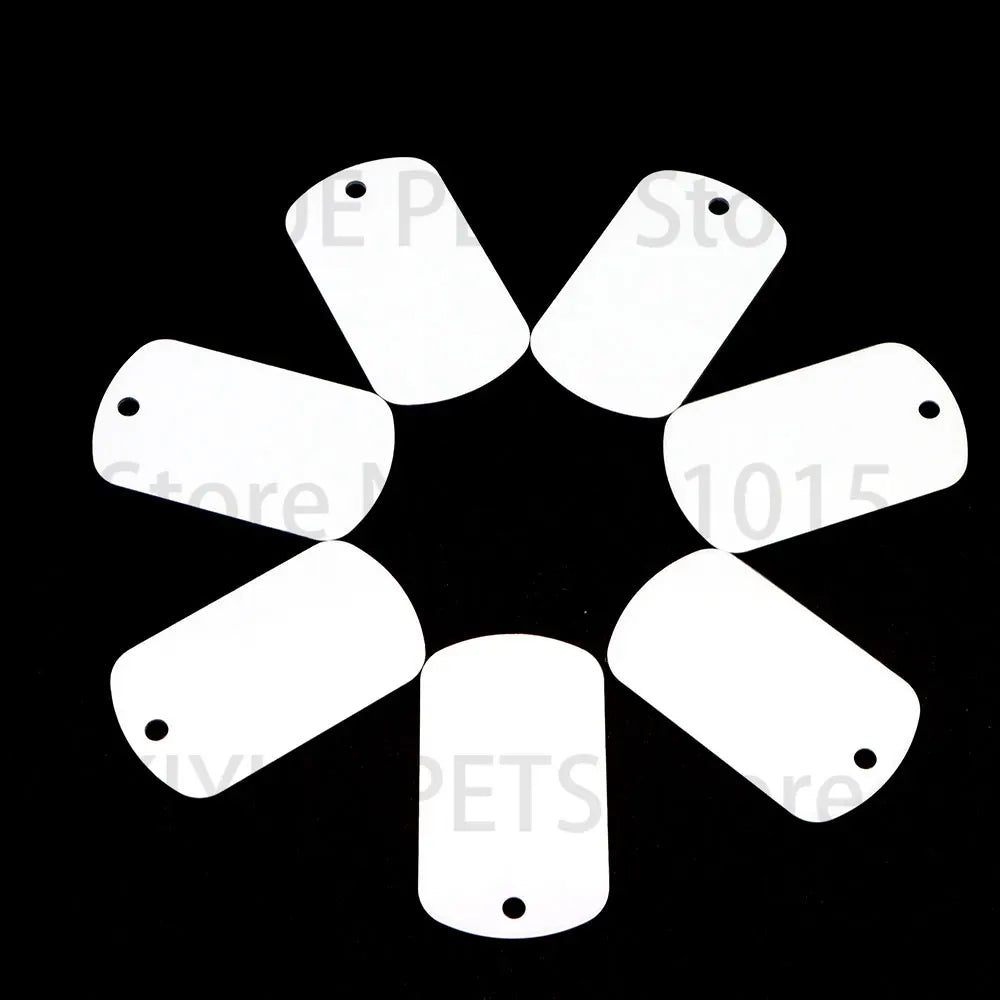 20Pcs Wholesale Personalized Pet ID Nameplate  Heat Transfer Aluminum Blank Hang Tag Customized Key Ring Accessories Pendant