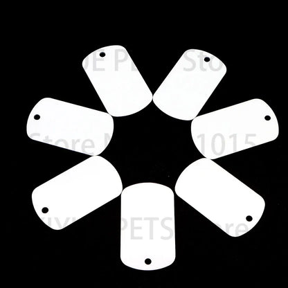 20Pcs Wholesale Personalized Pet ID Nameplate  Heat Transfer Aluminum Blank Hang Tag Customized Key Ring Accessories Pendant