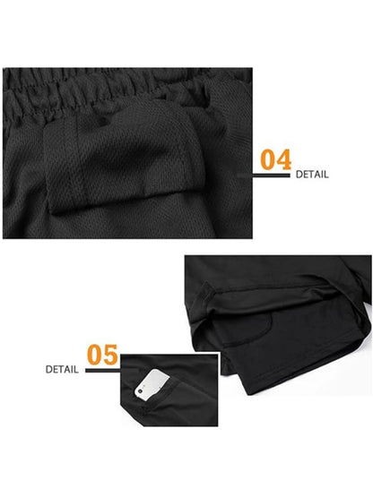 Anime Berserk Performance Shorts Men 2-in- Running Compression Shorts Training Yoga Gym Sportswear Workout Shorts with Pockets