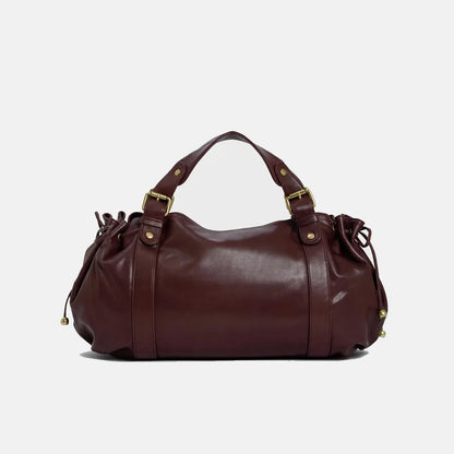 Women's Crossbody Simple Handbag Commuter Shoulder Boston Bag Stylish Versatile Work Bag Soft Polyester Interior