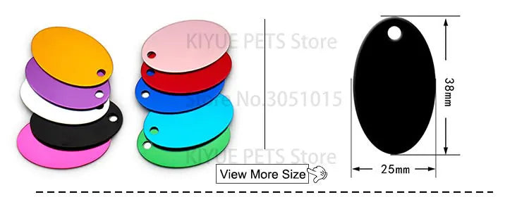 Personalized Random Mix 20pcs Aluminum Pet Dog Tag Nameplate Pedant For Cat Collar Ring Anti-Lost Accessories