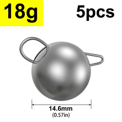 5pcs 2g-18g Fishing Weight Sinker Jig Head Deep Water Bullet Weight with Swivel Round Ball Sinkers Fishing Tackle Accessories