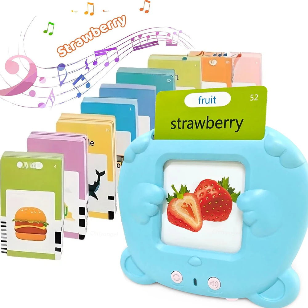 Talking Flash Cards for Kids Early Learning Educational Toy with Audio Sounds Montessori Language Development Toddler Flashcards