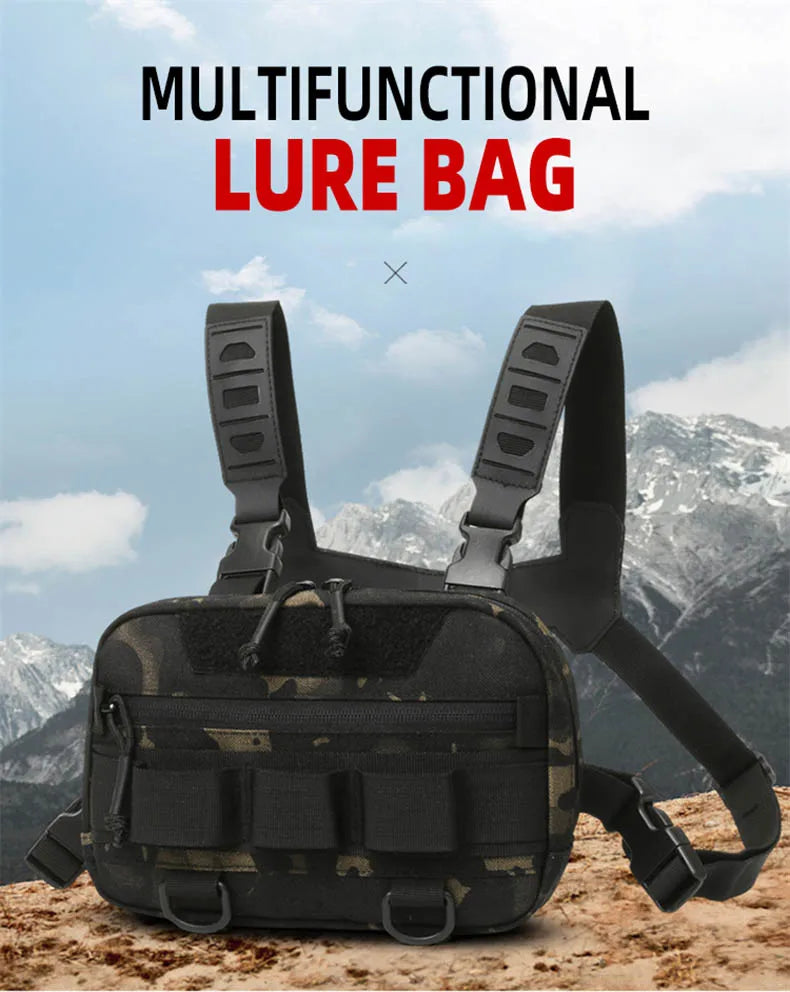 Tactical Chest Vest Bag Backpack Front Rig Pouch Outdoor Camping Cycling Hiking Hunting Climbing Fishing Lure Travel Fanny Pack