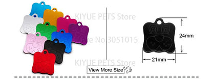 Personalized Random Mix 20pcs Aluminum Pet Dog Tag Nameplate Pedant For Cat Collar Ring Anti-Lost Accessories