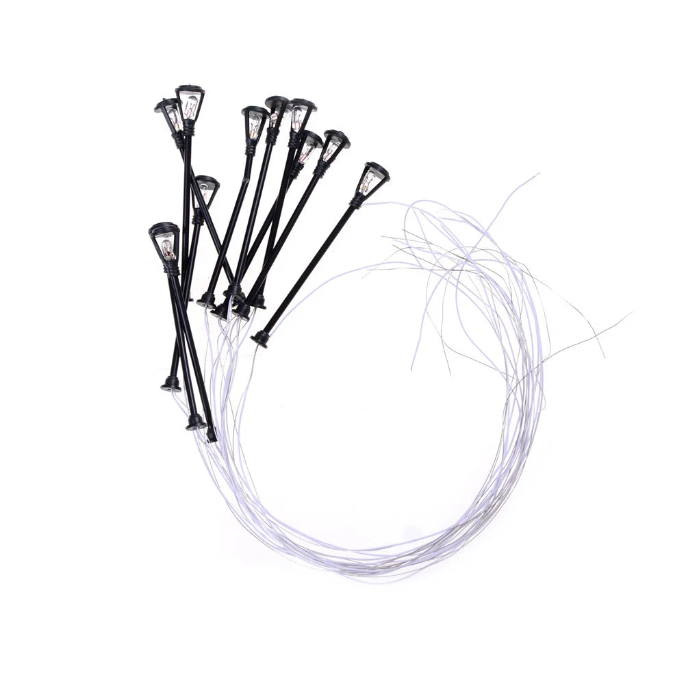 10pcs/set Mini Decor Street Lamp Fairy Garden Miniatures Moss Terrariums Desktop Bottle Garden Resin Crafts Decoration For Home