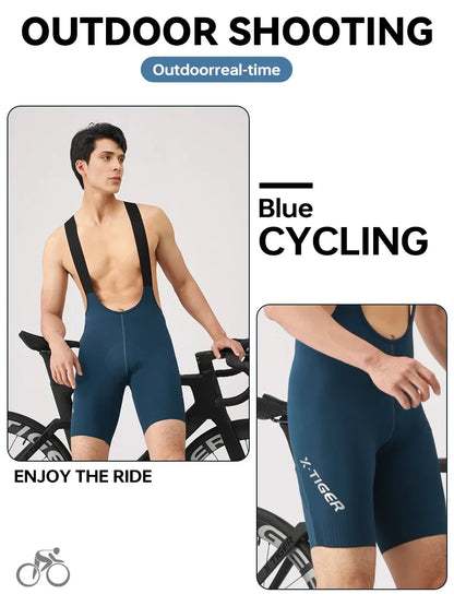 X-TIGER Cycling Bib Pants 120 High Density Cushion Men's Cycling Shorts Road Bike MTB Cycling Pants Sports Fitness Casual Pants