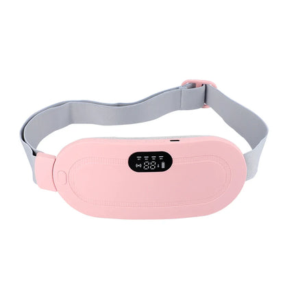 Electric Waist Massage Period Cramp Massager Vibrating Heating Belt for Menstrual Waist Stomach Abdominal Warm Palace Belt