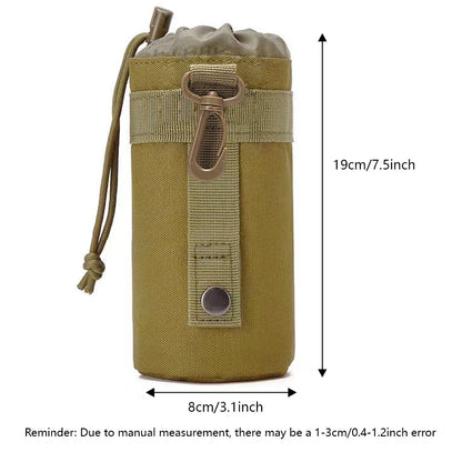Outdoor Molle Water Bottle Bag Rack Camping Hiking Bicycle Bottle Bag Pulling Rope Multi functional Bottle Bag