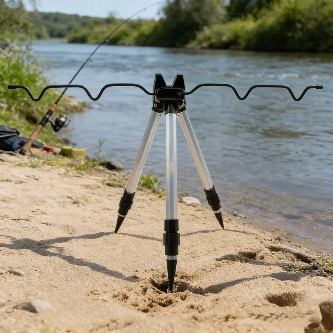 3-Fold Telescopic Bracket Holder Sea Pole Support Frame Fishing Rod Rest Base Load-Bearing Tripod Stand for Angling