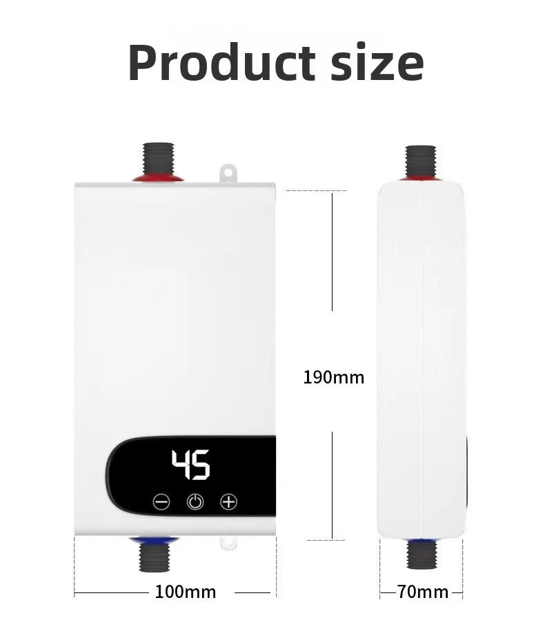 5500W Newest Water Heater Instant Water Heater Tankless Instantaneous Faucet Tap Kitchen Hot Water Crane LED Digital