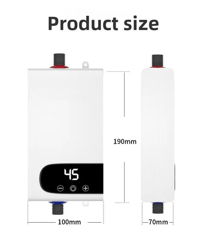 5500W Newest Water Heater Instant Water Heater Tankless Instantaneous Faucet Tap Kitchen Hot Water Crane LED Digital