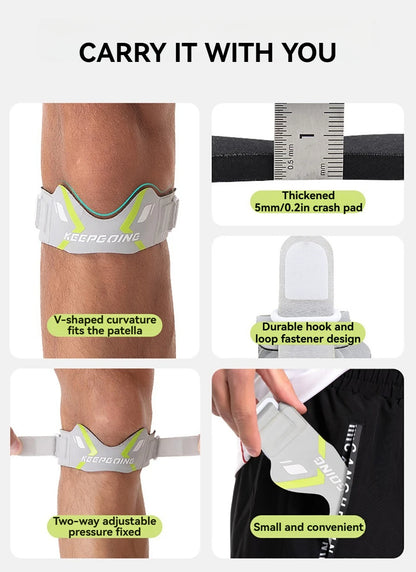 GTUBIKE 1PCS Patella Band Protection Kneecap Knee Tendon Support Strape Brace Adjustable Absorption Compression Pad Basketball