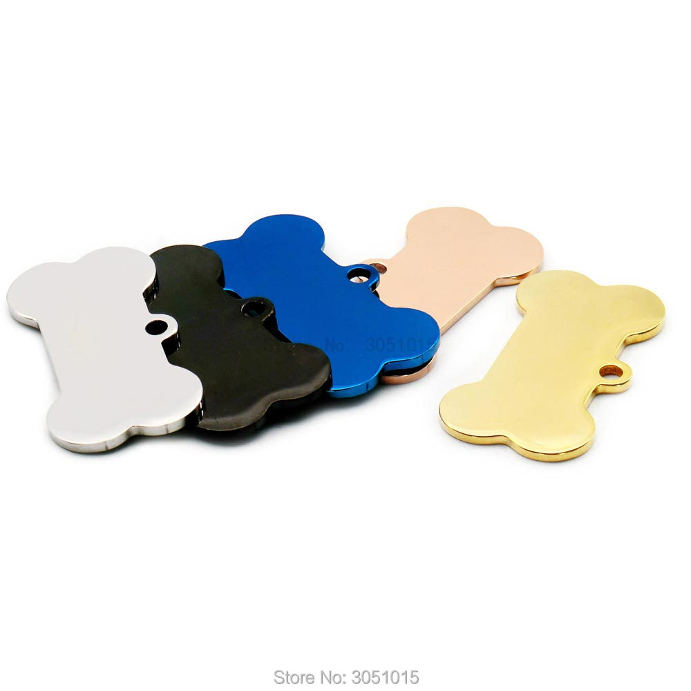 20pcs cat dog ID tag dog Personalized Stainless steel Collar bone pet Charm Pet name pendant Bone Necklace Collar Puppy plate