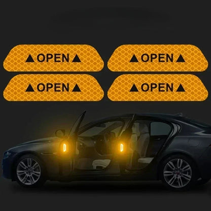 Night Reflective Car Door Sticker Safety Opening Warning Reflector Tape Decal Auto Accessories Exterior Interior Reflector Amagi