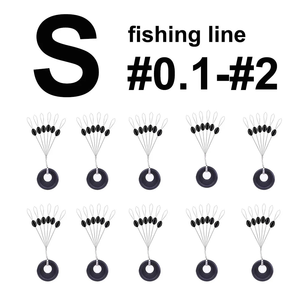 60 pcs 10 Group Rubber Silicon Space Bean Profession Fishing Float Resistance Anti-Strand fishing Line gear Connector Stopper