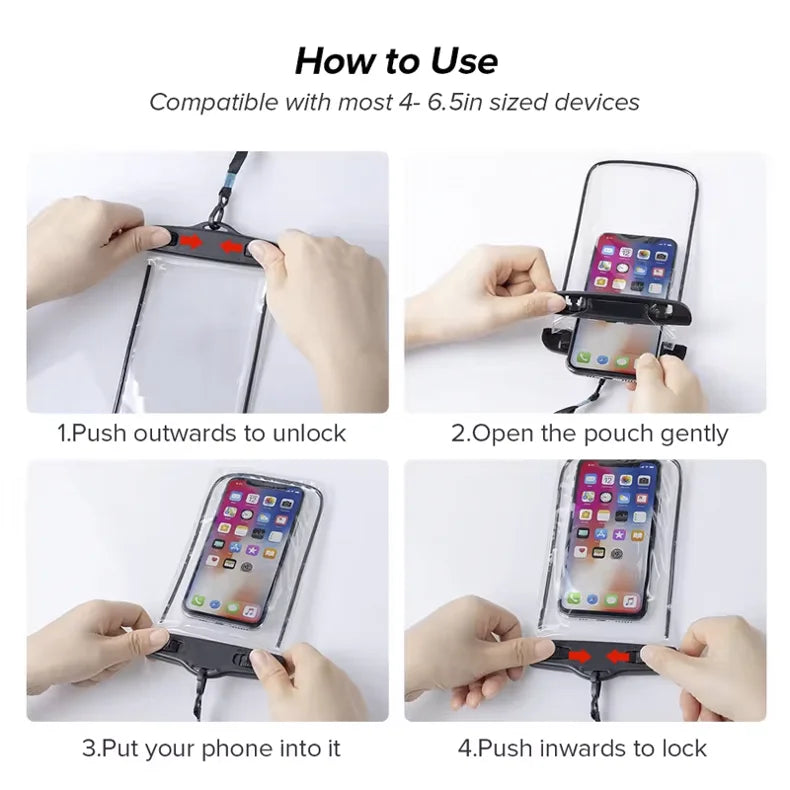 Waterproof phone case, swimming waterproof bag, universal underwater protective bag cover, suitable for iPhone Samsung phones un