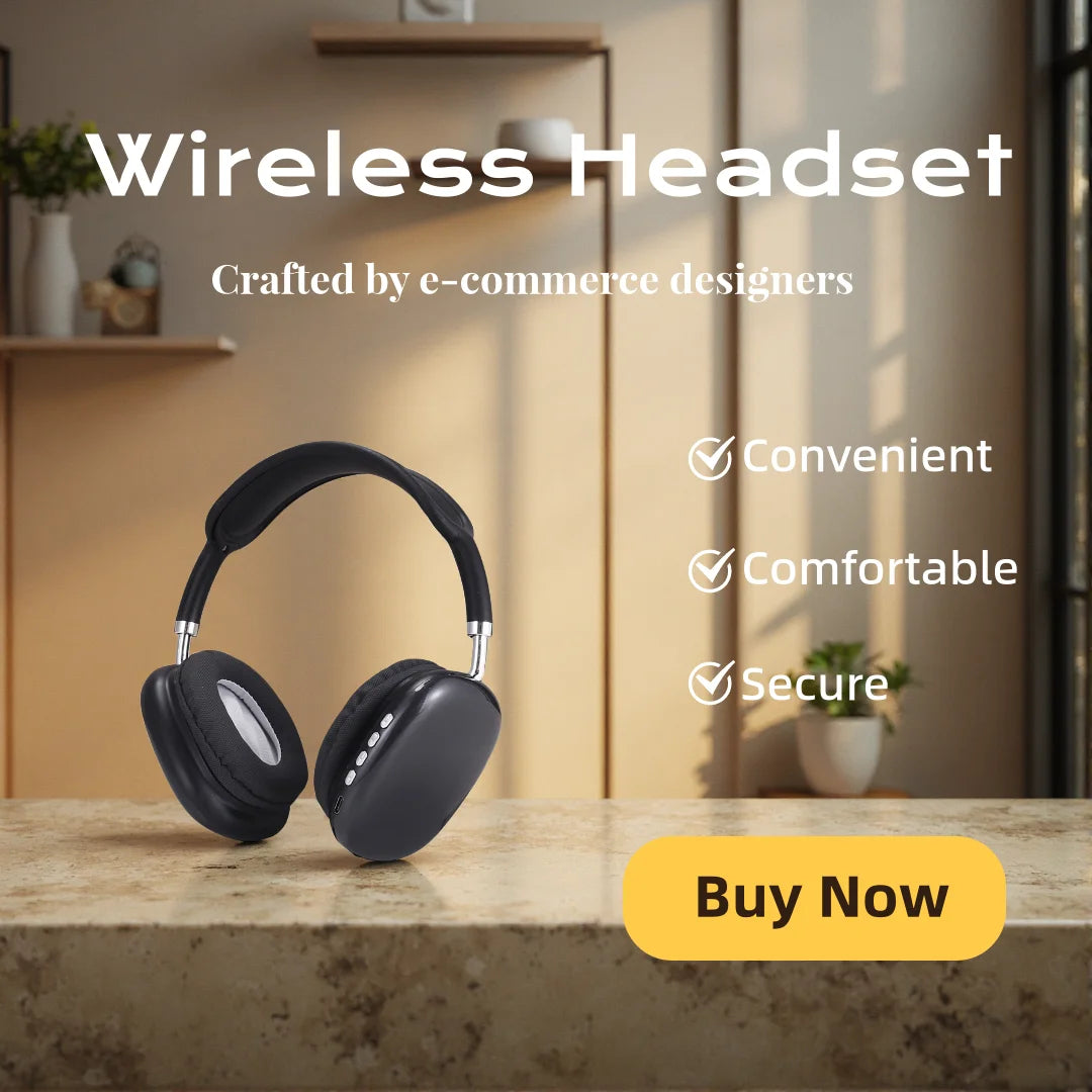 Fashion Bluetooth Headphones Wireless Over-Ear Headsets with Microphone Volume Control for Sports And Running Headset Game