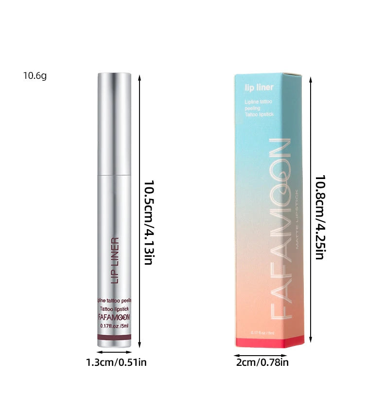 6 Color Waterproof Lip Liner Peel Off Tattoo Lip Gloss Lasting Matte Lip Tint Black Brown Contour Tear-off Makeup Stain Cosmetic