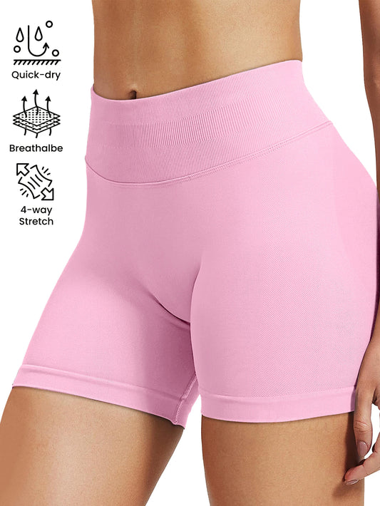 High stretch hip lifting fitness yoga shorts with peach hips and no awkward lines, Pilates medium intensity training shorts