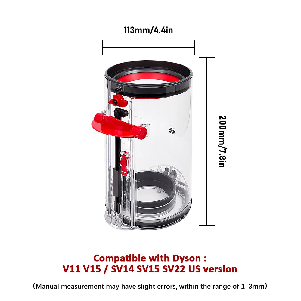 Dust Bin Canister and Hepa Filter Kit For Dyson V11 V15 SV14 SV15 SV22 Vacuum Cleaner Dust Bucket Rear Filter Parts Replacement