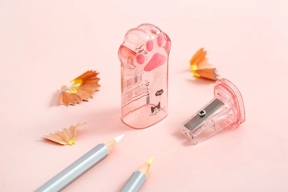 Kawaii Cat Paw Shaped Pencil Sharpener Stationery Kids Gift  Cute School Supplies  Korean Stationery