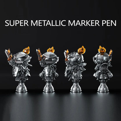 8 Colors Set Metallic Marker Pen 1mm DIY Reflective Paint Pen Permanent Gold SILVER Marker Touch Up, Model Painting, Marking