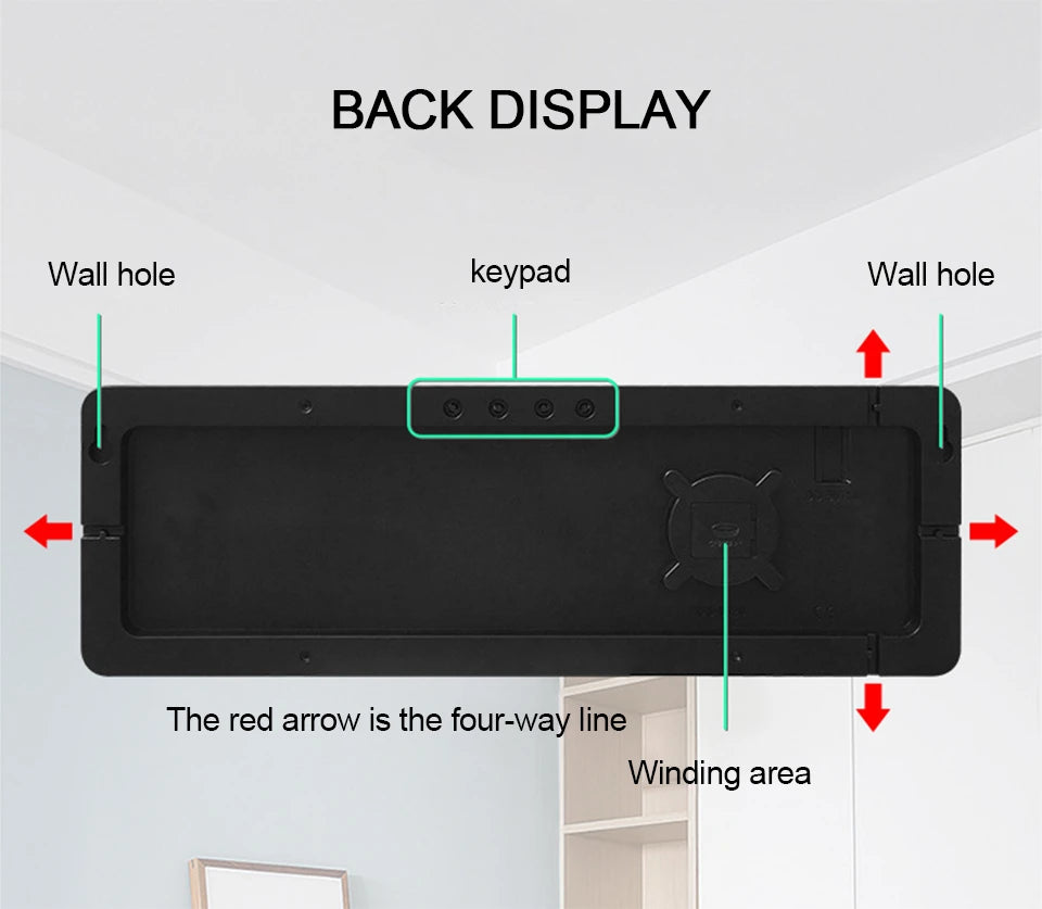 Large Digital Wall Clock Remote Control Temp Date Week Display Power Off Memory Table Clock Wall-mounted Dual Alarms LED Clocks