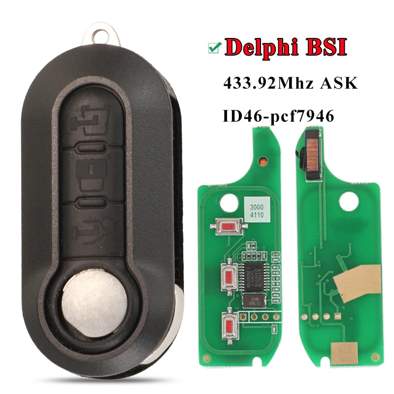 Car Remote Key For Delphi & Marelli Fiat MPV Bravo/Ducato 500 Doblo Qubo Grande Punto Citroen Jumper Peugeot Boxer 433.92 ID46
