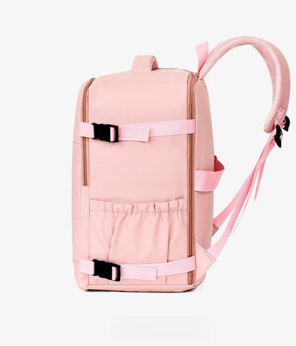 Lightweight Large Travel Backpack, Solid Color Minimalist Multifunctional Student School Bag