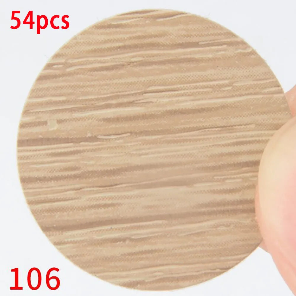 54Pcs/Set Wooden Furniture Self Adhesive Screw Cap Cover Hole Stickers Wood Craft Desk Cabinet Drawer Art Sticker Ornament