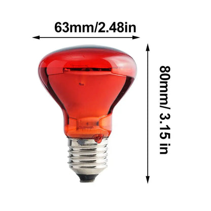 E27 Poultry Heating Bulb 25W-100W Infrared Insulation Heating For Reptiles Plants Amphibians Pets Livestock Lamp Tools