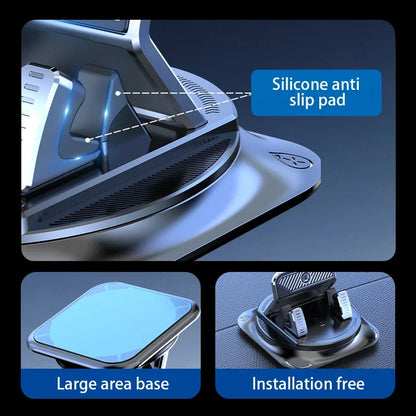 Kebidumei Car Phone Holder Car Dashboard Support Bracket Mount Anti-Slip Pad Universal 360 degree Rotatable Navigation Holder