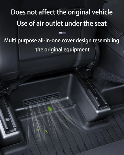 For Tesla Model Y Juniper 2025 2026 Under Seat Corner Guard Seat Slide Rail Protector Cover Anti-Kick Decor Flocking Accessories