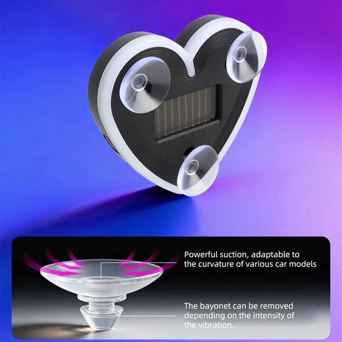 Universal Solar Atmosphere Light Heart-shaped Dynamic Gradient LED Fit Car Interior Ambient Light Decoration Accessory RGB