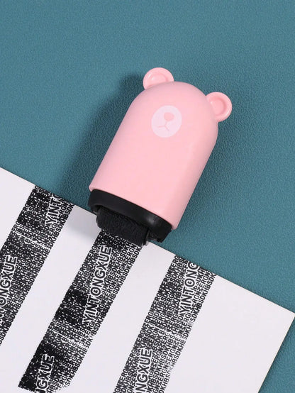 1 Cute Bear Shaped Roller Stamp, Study Notebook Typos Cover Graffiti Fashion Stamp, Personal Privacy Graffiti Daily Necessities