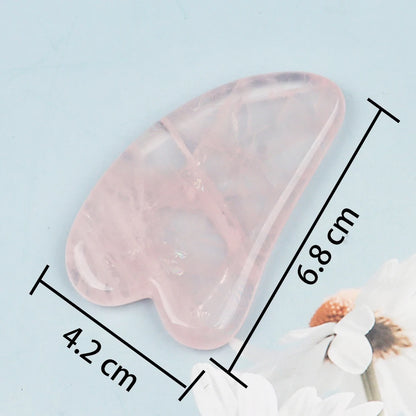 Natural Stone GuaSha Tool Jade Facial Beauty Rose Quartz Scraping Crystal Massager Firm Skin Face Gua Sha SPA
