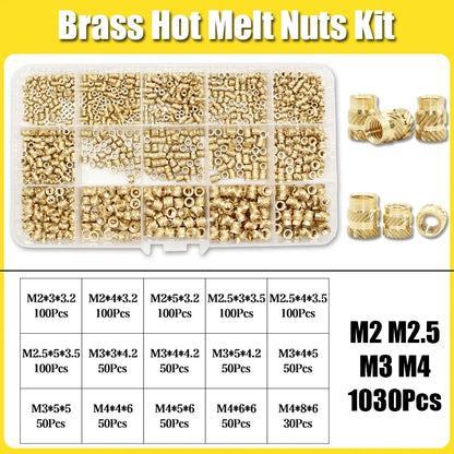 M2 M3 M4 M5 M6 Threaded Heat Set Insert Tool for 3D Printing Components Loptop Plastic Part Soldering Iron Tip Brass Knurled Nut
