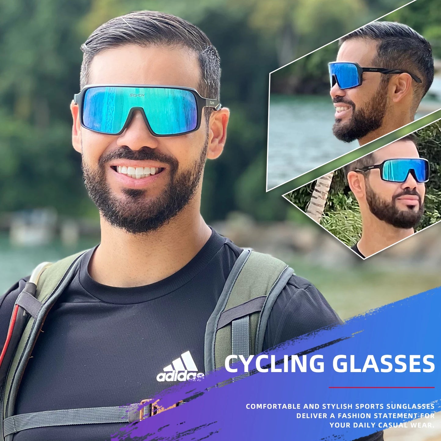 SCVCN Polarized Cycling Sunglasses Men Mtb Sports UV400 Photochormic Glasses Goggles Bicycle Bike Glasses Women Cycling Eyewear